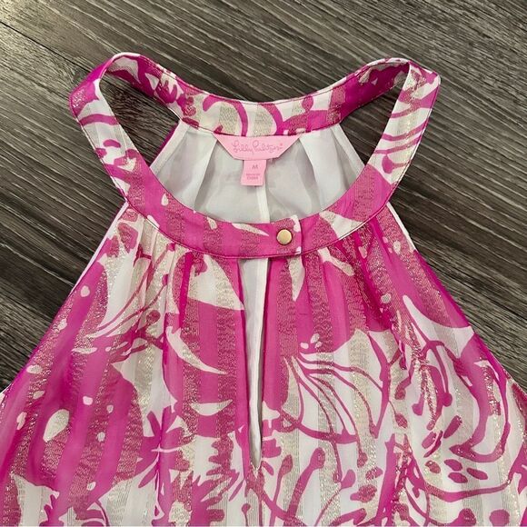 Lilly Pulitzer Rogan Halter Top in Va Voom Purple Wanderlust - Picture 2 of 7